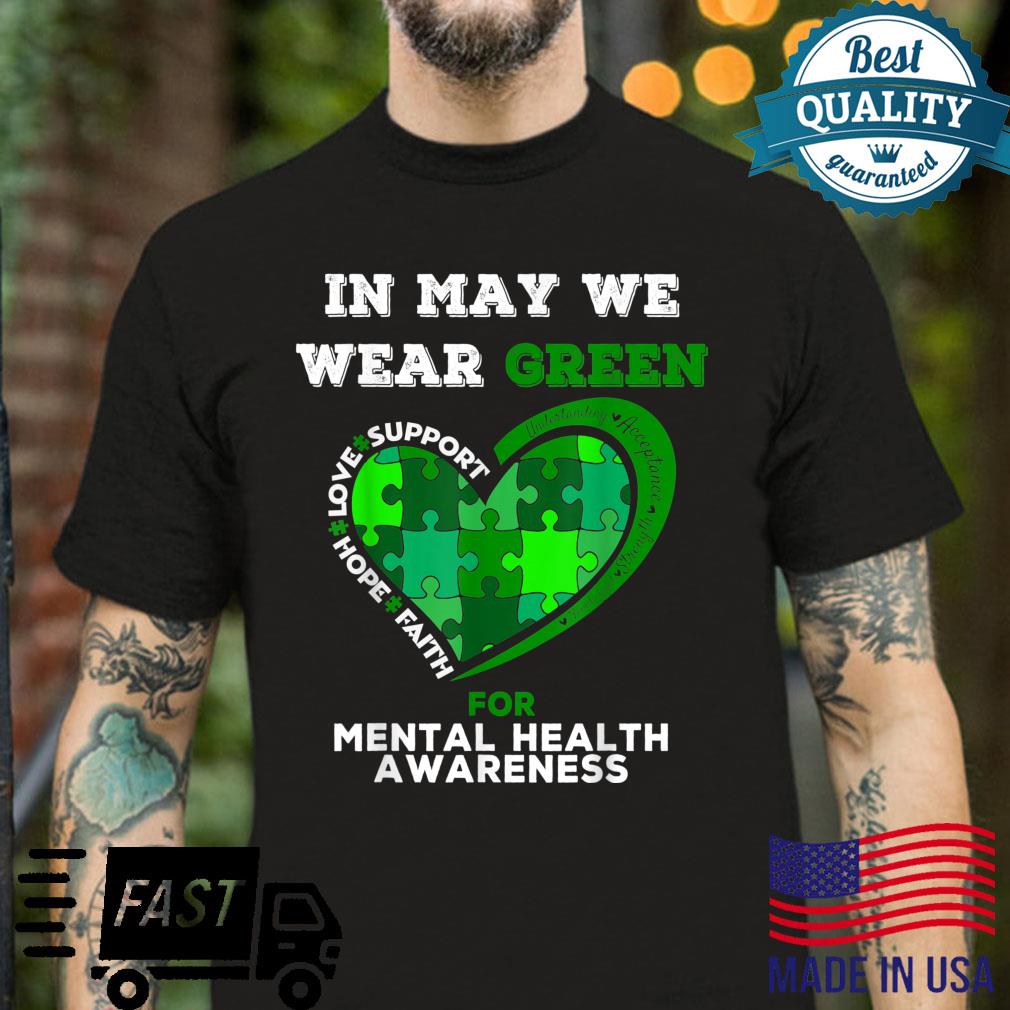 In May We Wear Greental Health Awareness Ribbon Rainbow Shirt