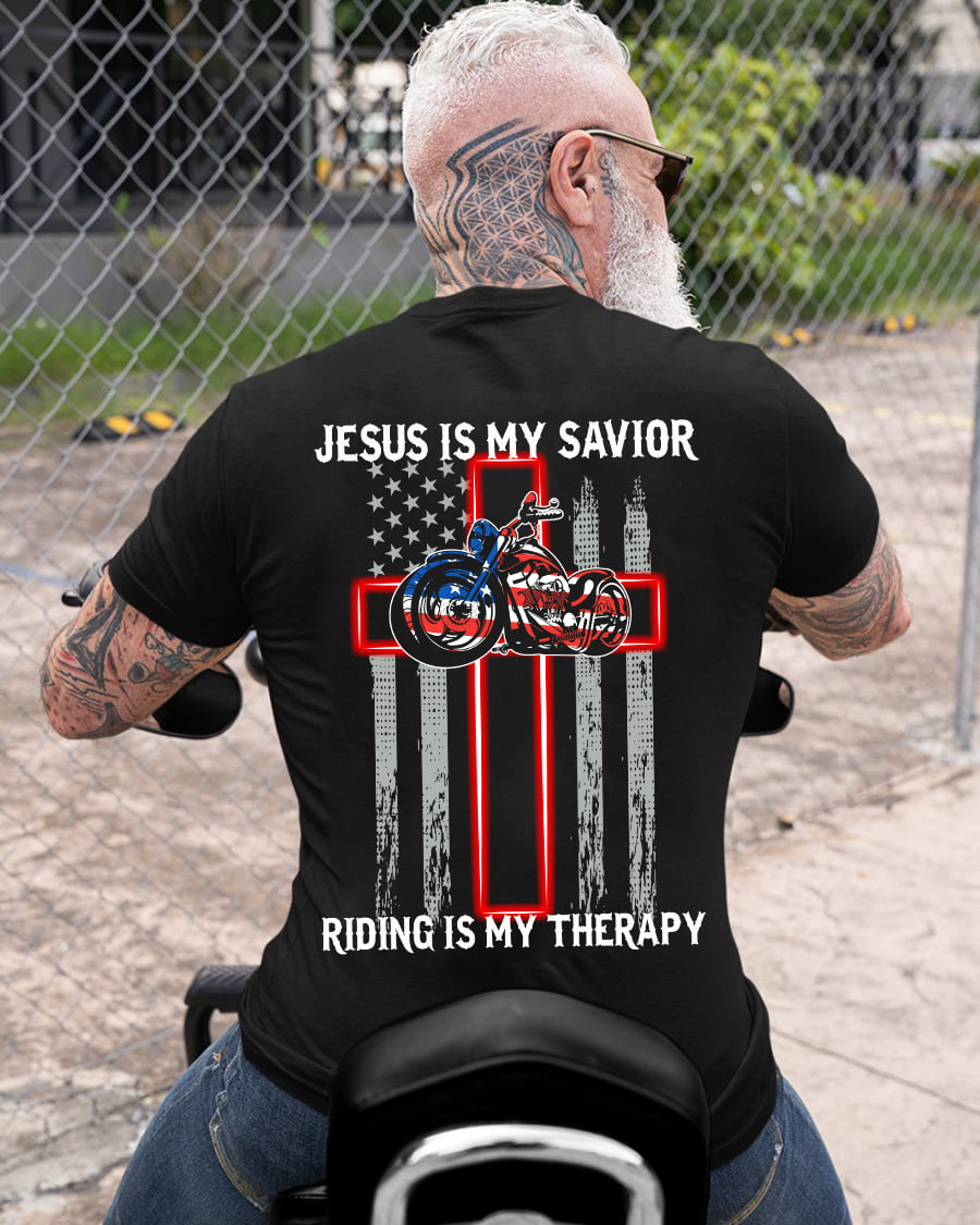 Jesus Is My Savior Riding Is My Therapy Cross Shirt