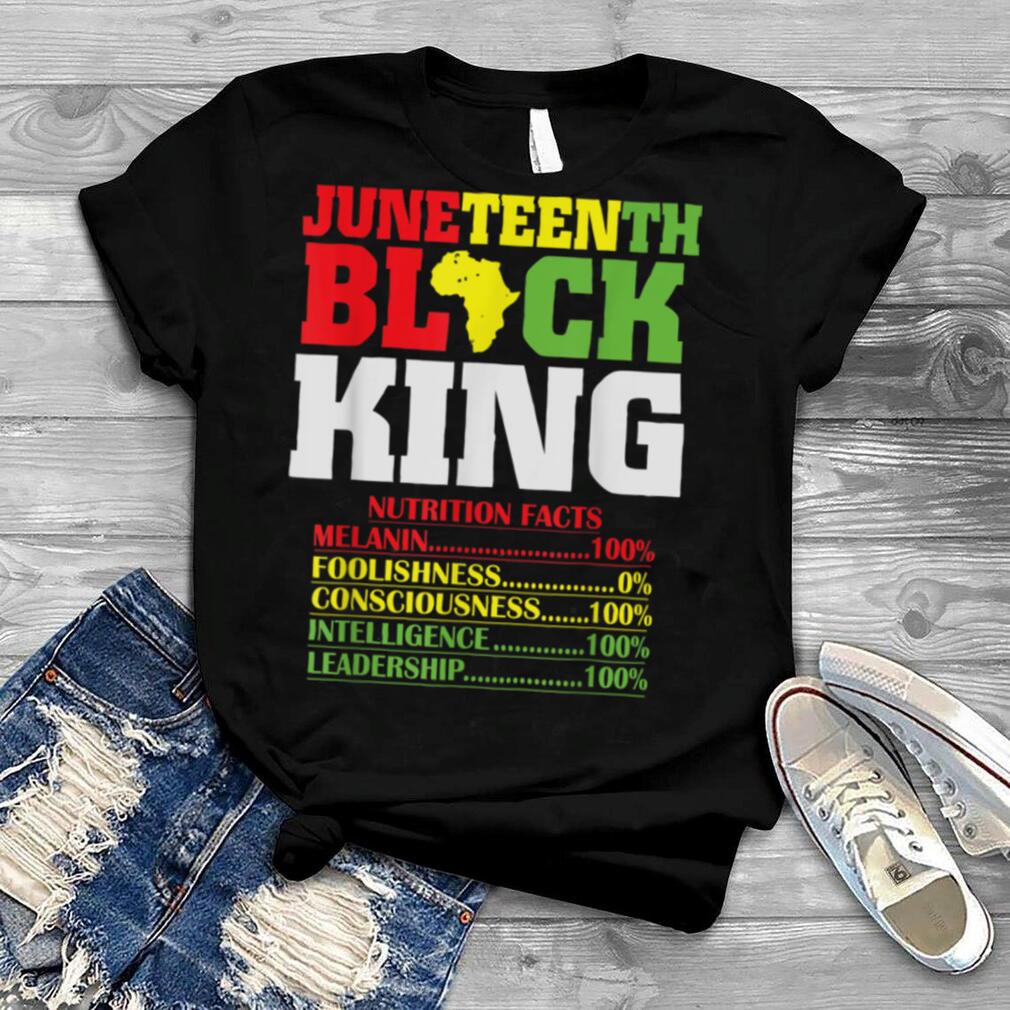 Juneteenth Black King Nutritional Facts Freedom Day Men Boys T Shirt B0B2DGH8L4