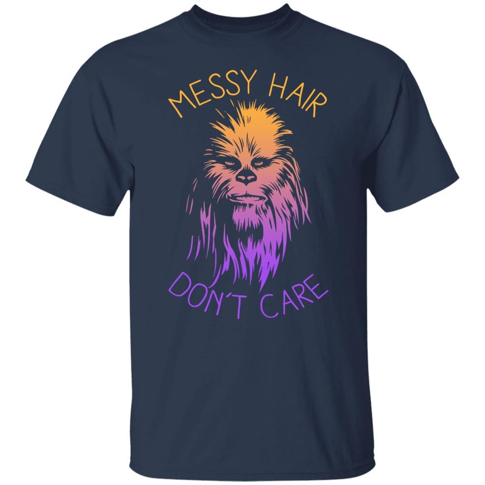 Junior's Star Wars Messy Hair Don't Care Chewie Graphic Shirt Ron Howard