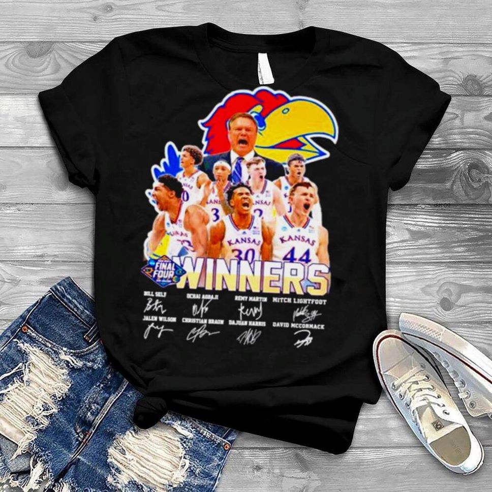 Kansas Jayhawks Winners 2022 NCAA Men’s Basketball Final Four Champion Signatures Shirt