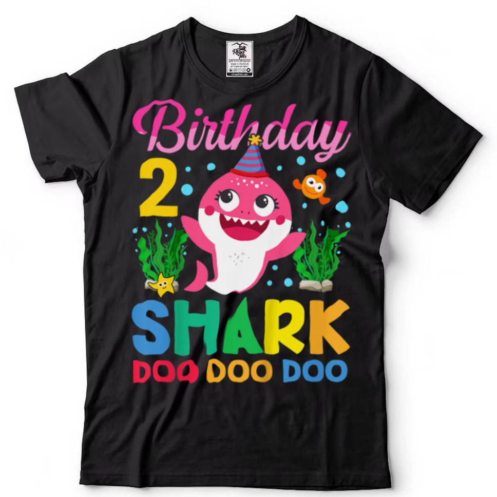Kids Baby Cute Shark 2nd Birthday Boy Girl 2 Year Old Kids T Shirt 2 Hoodie