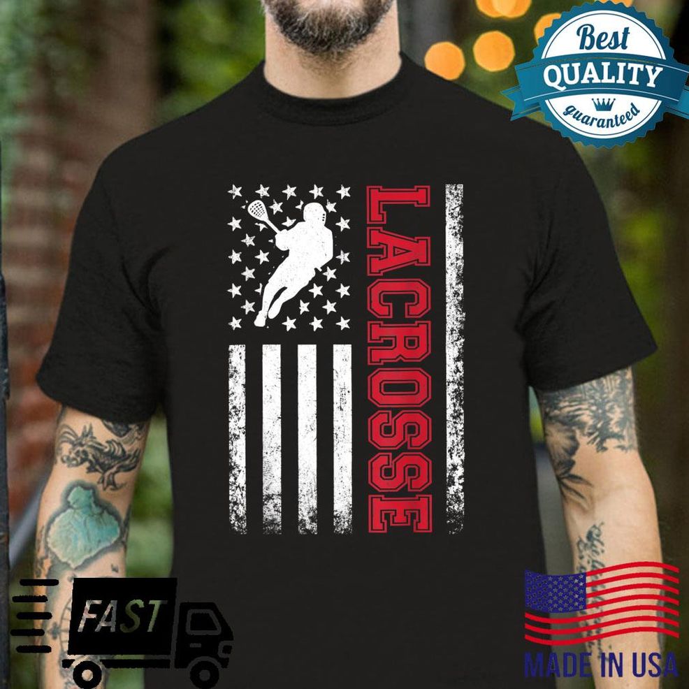 Lacrosse USA Flag Lax Shirt Boys Girls Shirt