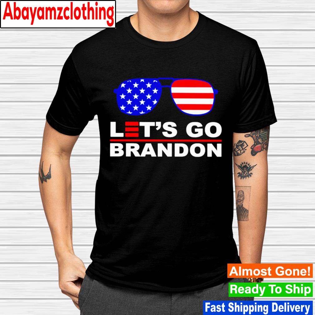 Let’s Go Brandon Navy Hat Sunglasses American Flag Anti Biden shirt