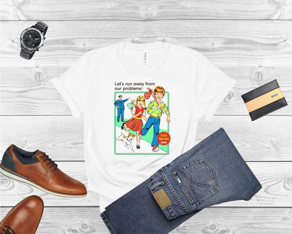 Let’s Run Away Funny Vintage Kids Art Shirt