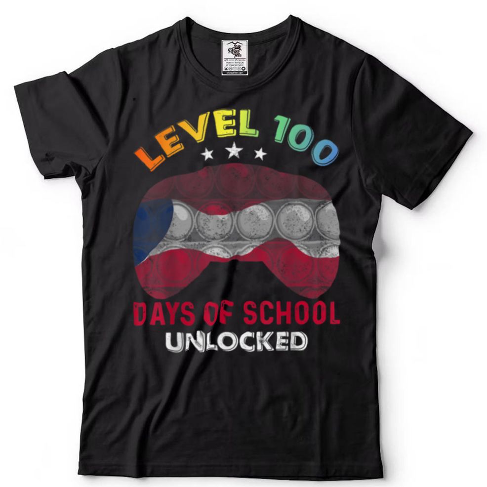 Level 100 Days Of School Unlocked Funny Pop It Gamers T Shirt B09VYV7SM7