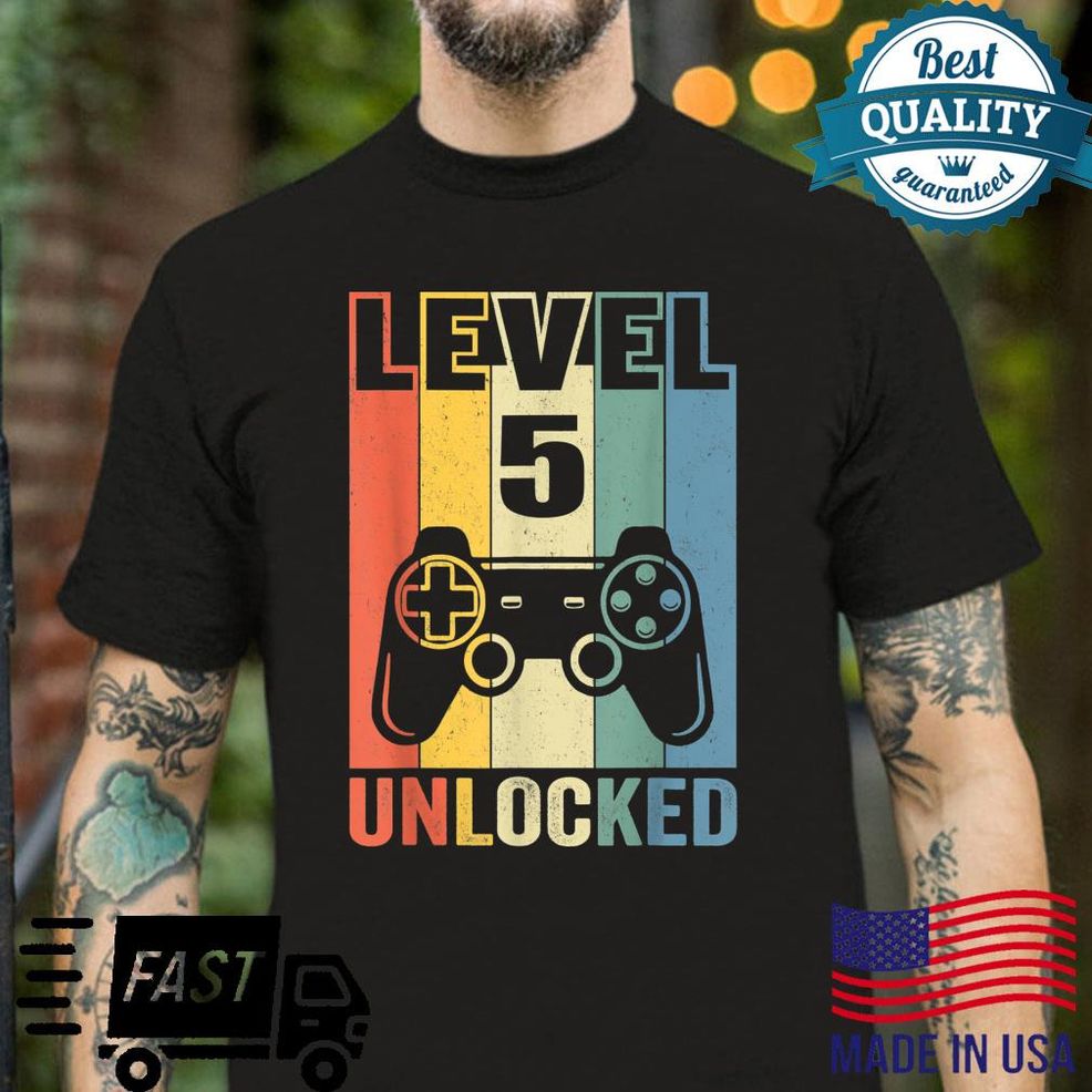 Level 5 Unlocked Shirt Video Gamer 5th Birthday Shirt