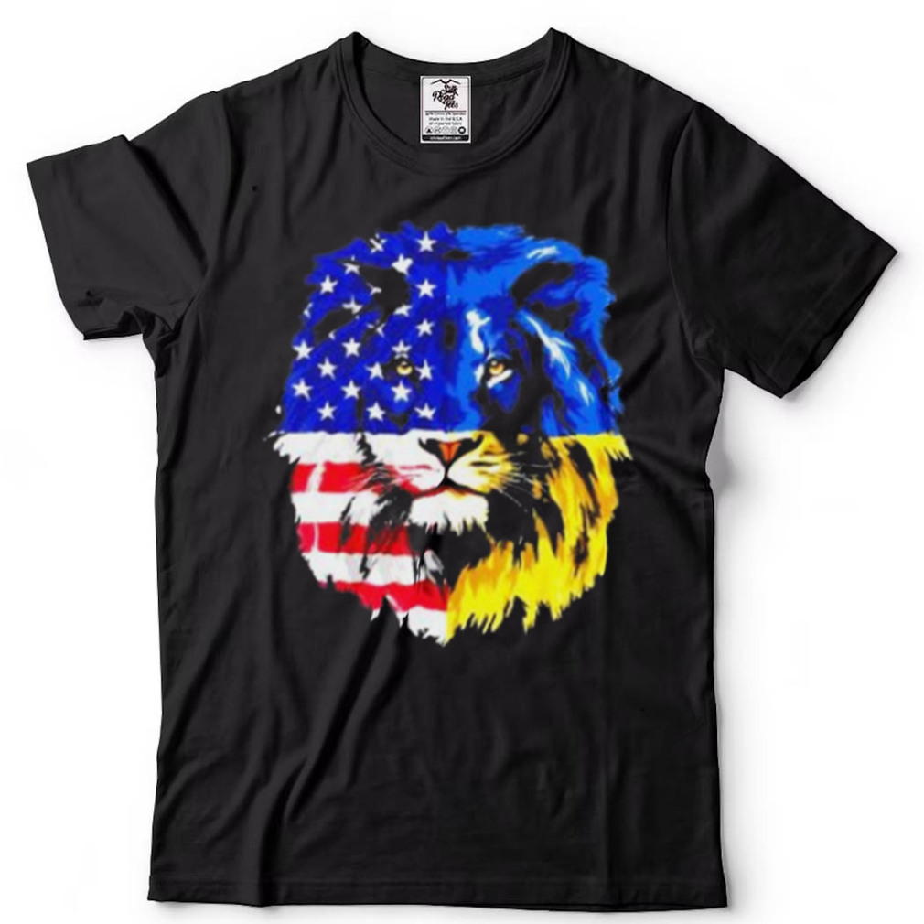 Lions American and Ukraine flag shirt