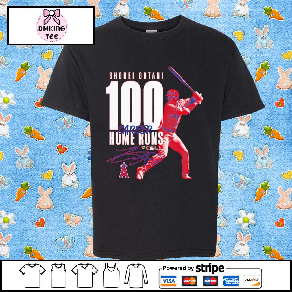 Los Angeles Angels Shohei Ohtani 100th Career Home Run Signatures Shirt