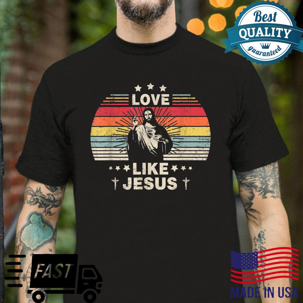Love Like Jesus Religious Christian American Flag Vintage Shirt