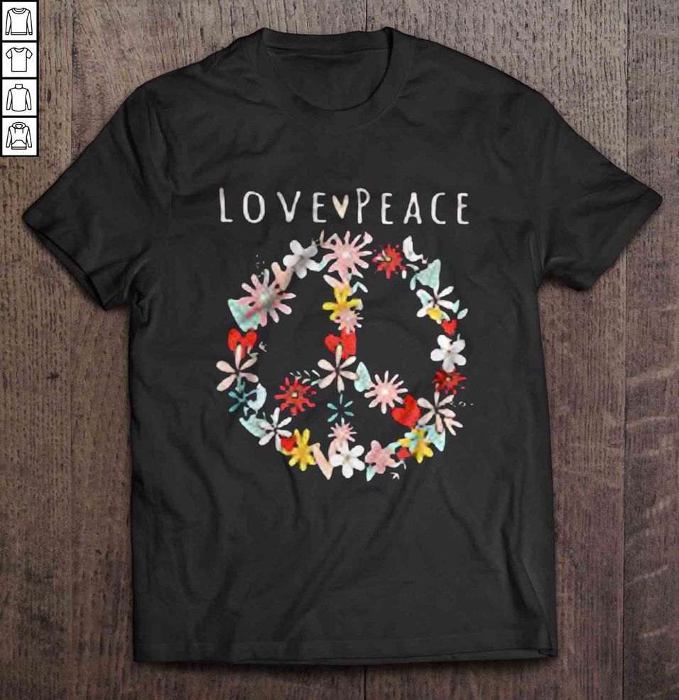 Love Peace – Hippie Flower Wreath Tee T Shirt