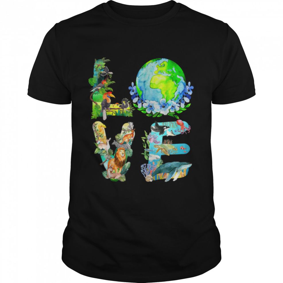 Love World Earth Day 2022 Planet Environmental Animal T T Shirt B09W8YPCSK