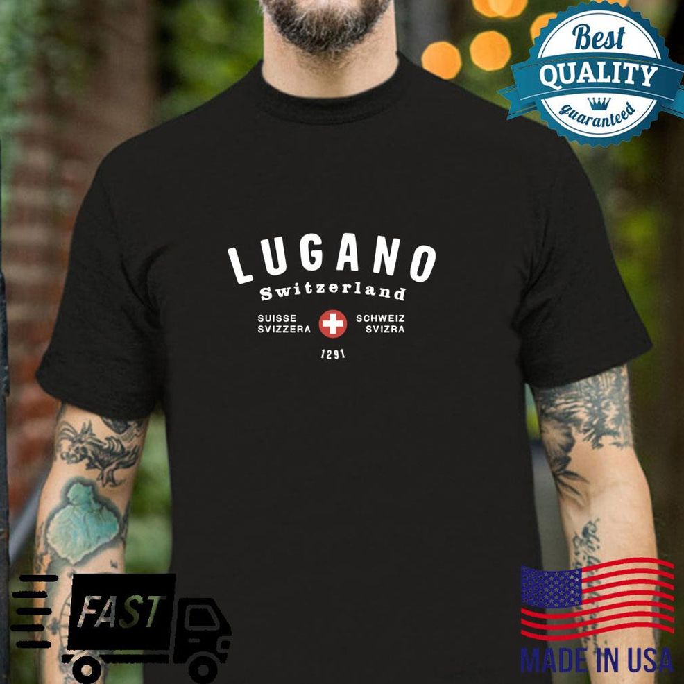 Lugano Schweiz Vintage Retro Sport Style College Shirt