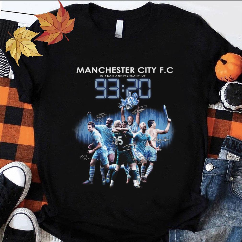 Manchester City F.C 10 years anniversary of 93 20 Signed Shirt