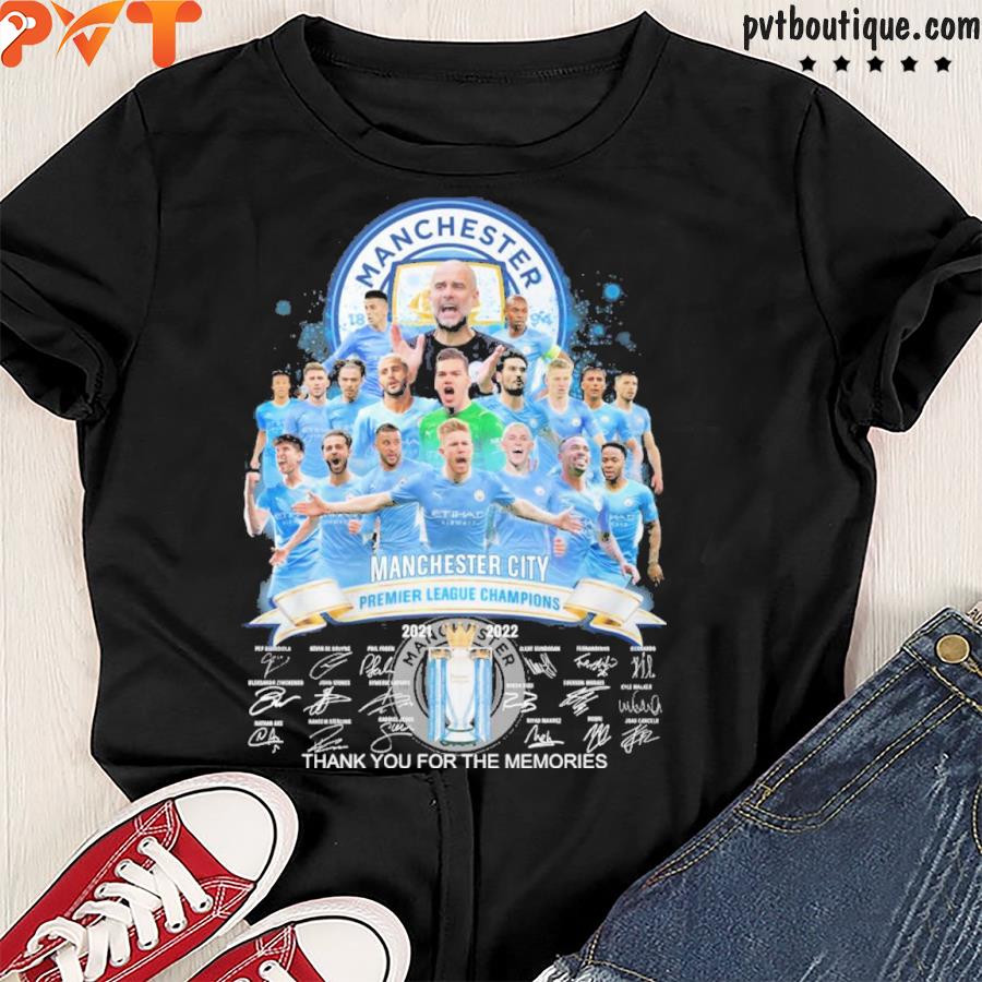 Manchester city premier league champions 2021 2022 thank you for the memories shirt