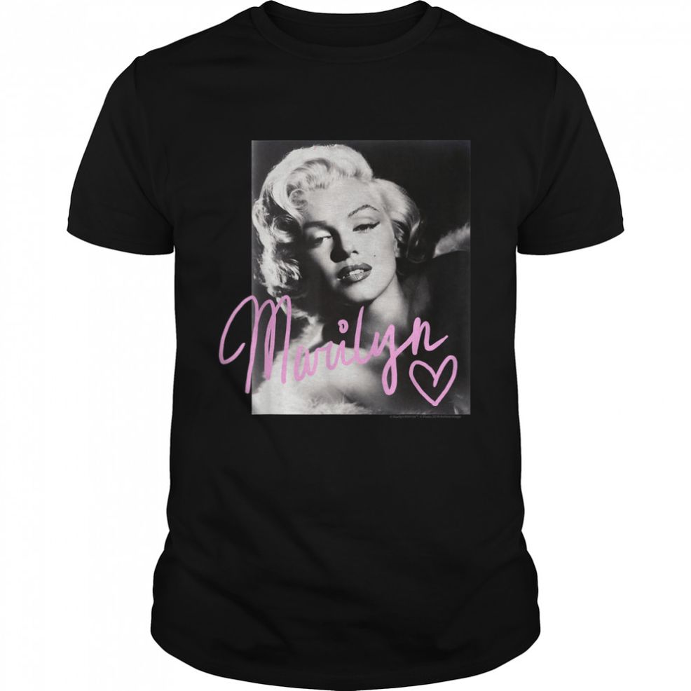 Marilyn Monroe Black And White, Pink Handwriting T Shirt