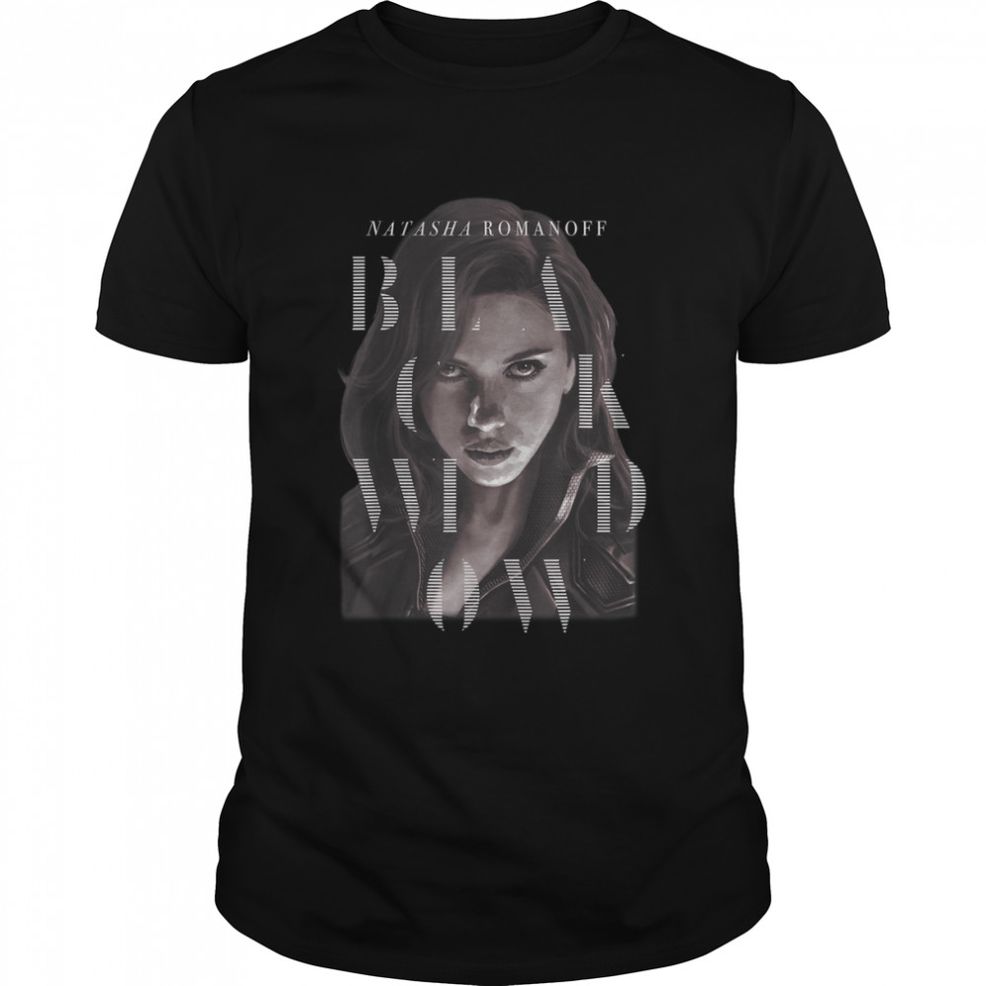Marvel Black Widow Natasha Romanoff Letter Portrait T Shirt