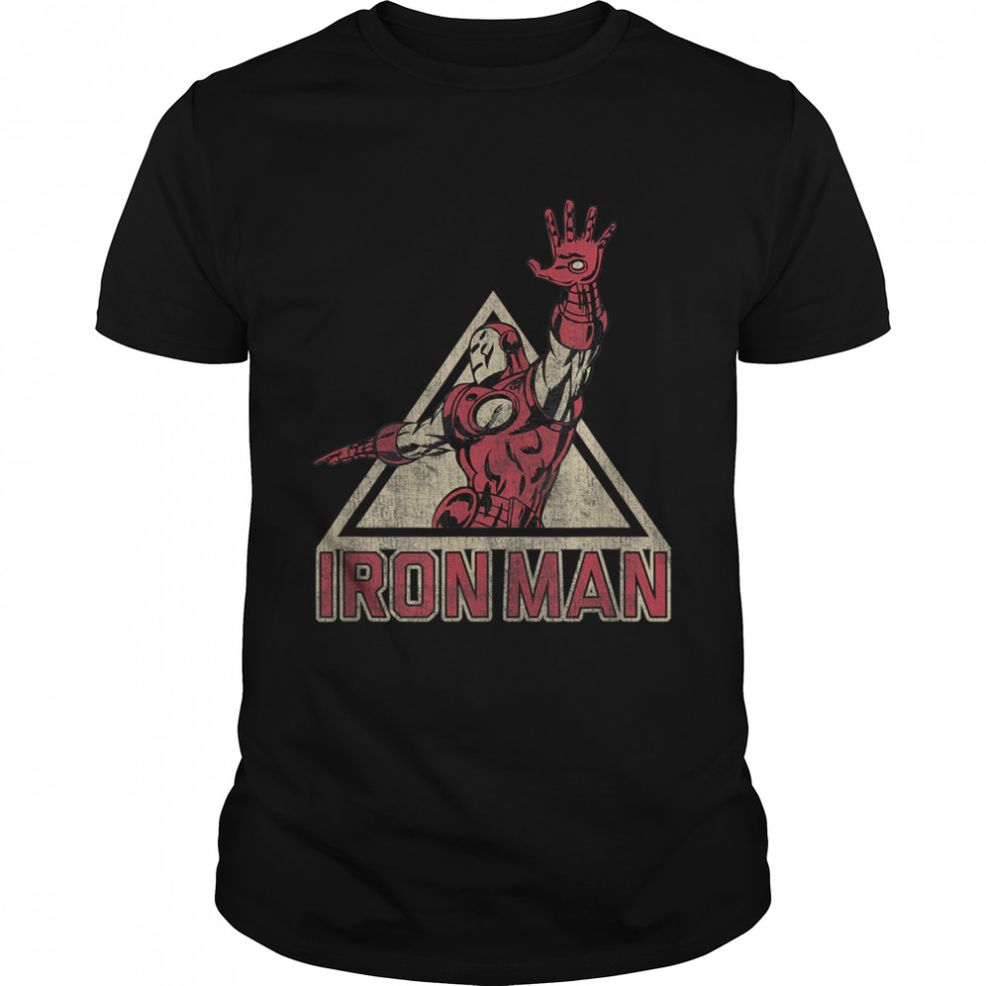 Marvel Iron Man Power Triangle Retro Vintage Graphic T Shirt