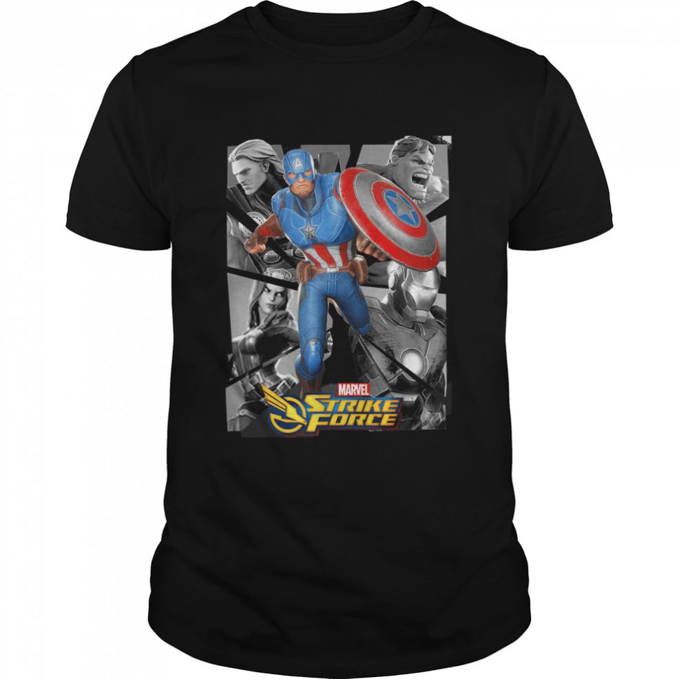 Marvel Strike Force Capatain America Team Graphic T Shirt