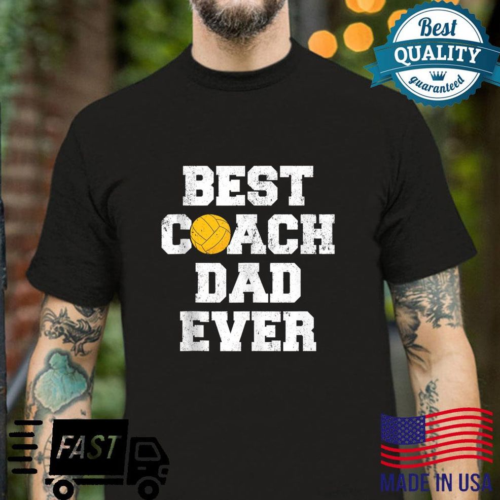 Mens Distressed Vintage Best Water Polo Coach Dad Father's Day Shirt