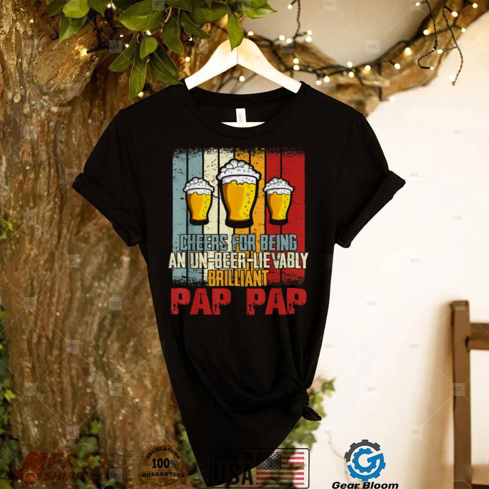 Mens Funny Drink Cheers For Being Un Beer Lievably Pap Pap T Shirt (1)