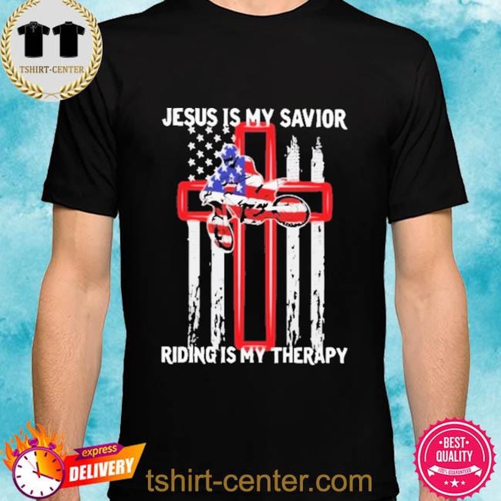 Men’s Jesus Is My Savior Riding Is My Therapy Shirt