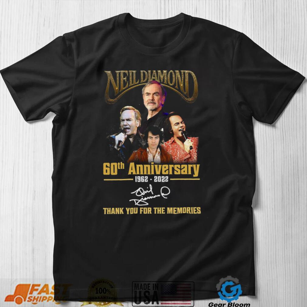 Men’s Neil Diamond 60th anniversary 1962 2022 thank you for the memories shirt
