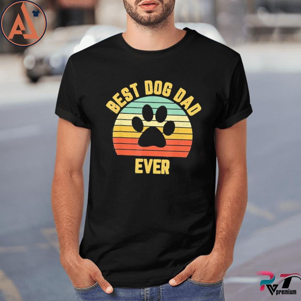 Mens Vintage Dog Dad Cool Father's Day Shirt