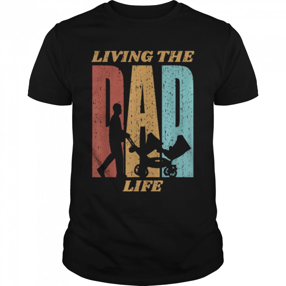 Mens Vintage Living The Dad Of Life Happy Father's Day T Shirt B09W8XFDQR