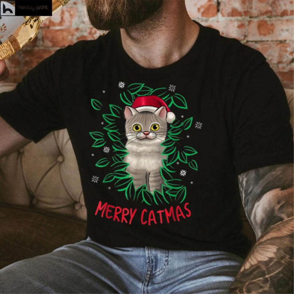 Merry Catmas Merry Christmas Cat Lovers Christmas Pajamas T Shirt