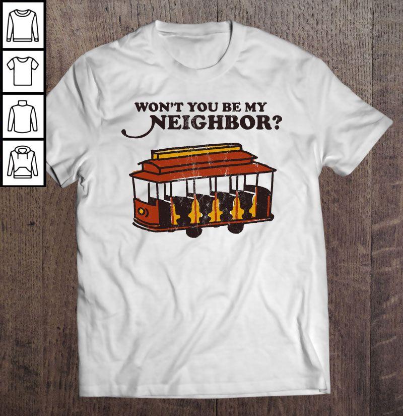Mister Rogers – Won&39;T You Be My Neighbor With Trolley (Distressed) Tee T-Shirt