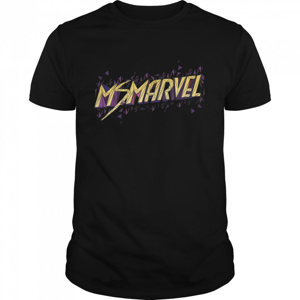 Ms. Marvel Slanted Geometric Text Logo T Shirt
