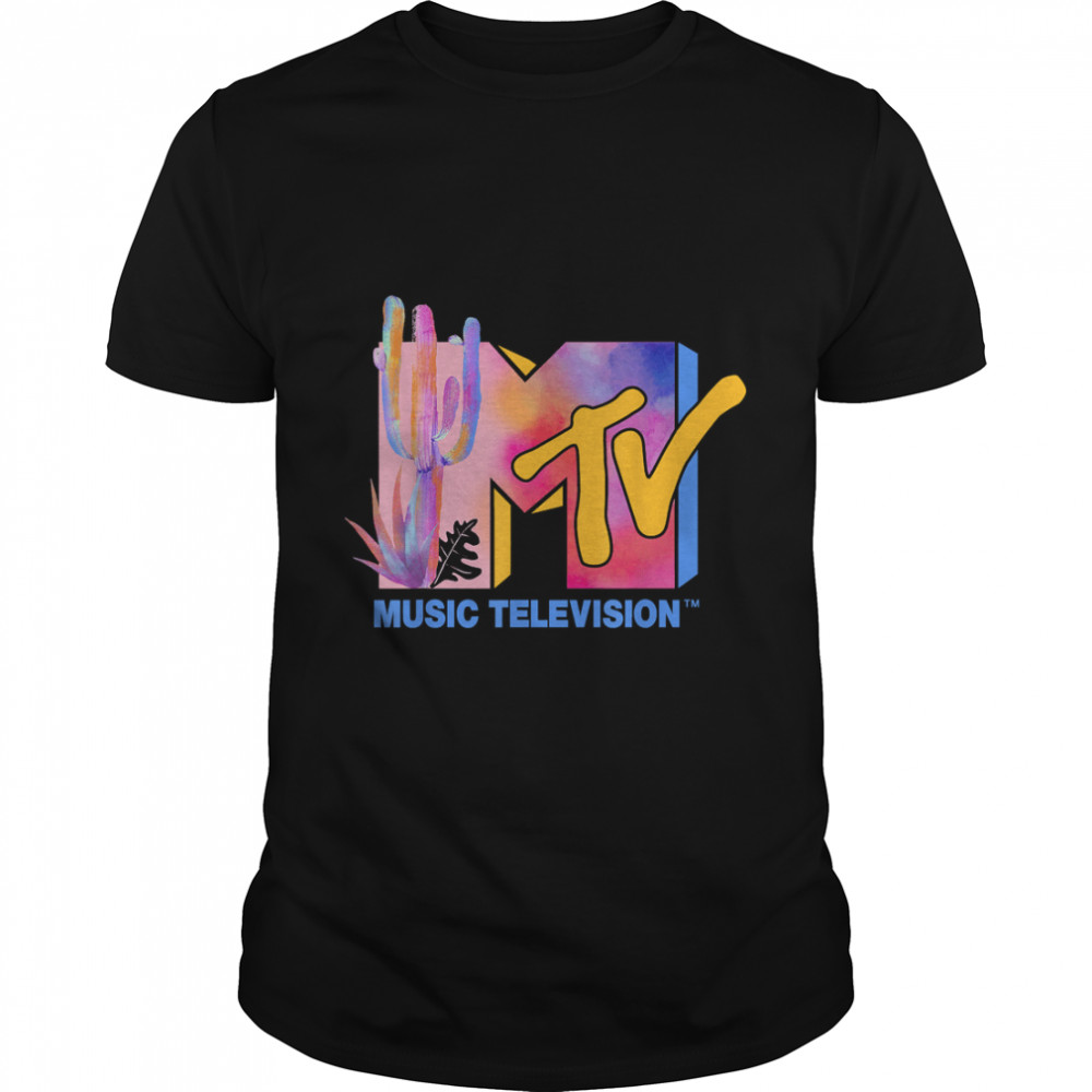 MTV Colorful Desert Water Color Logo Graphic T-Shirt