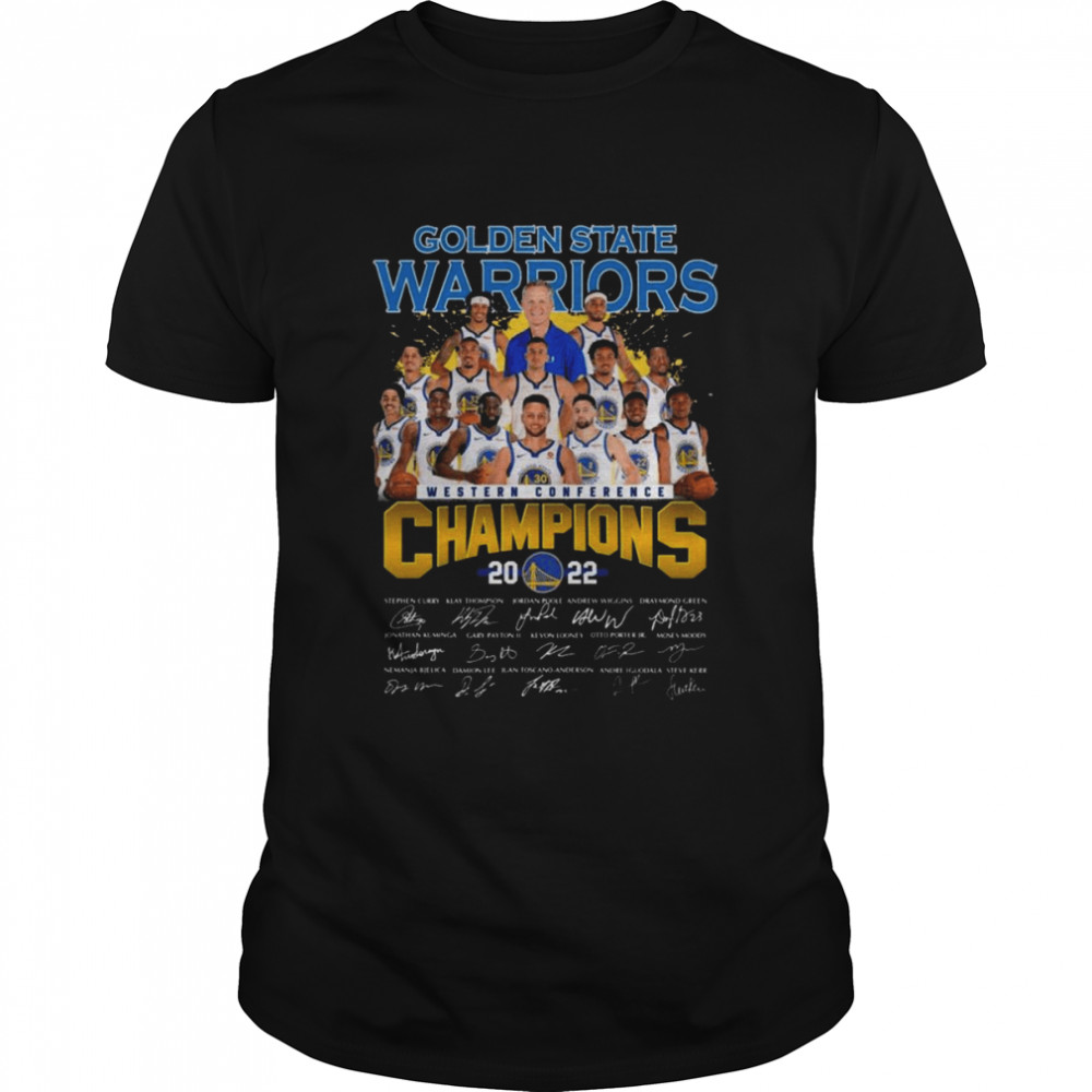 NBA Golden State Warriors Western Conference Champions 2022 Stephen Curry and Klay Thompson signatures shirt