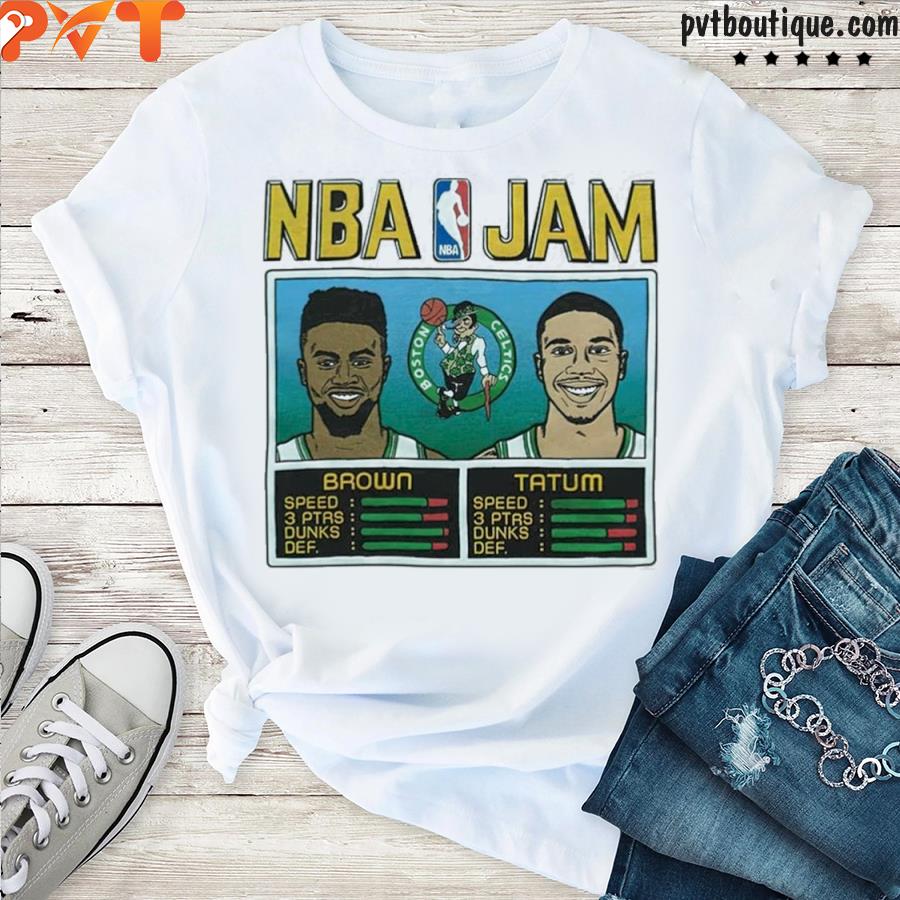 NBA jam celtics brown and tatum shirt