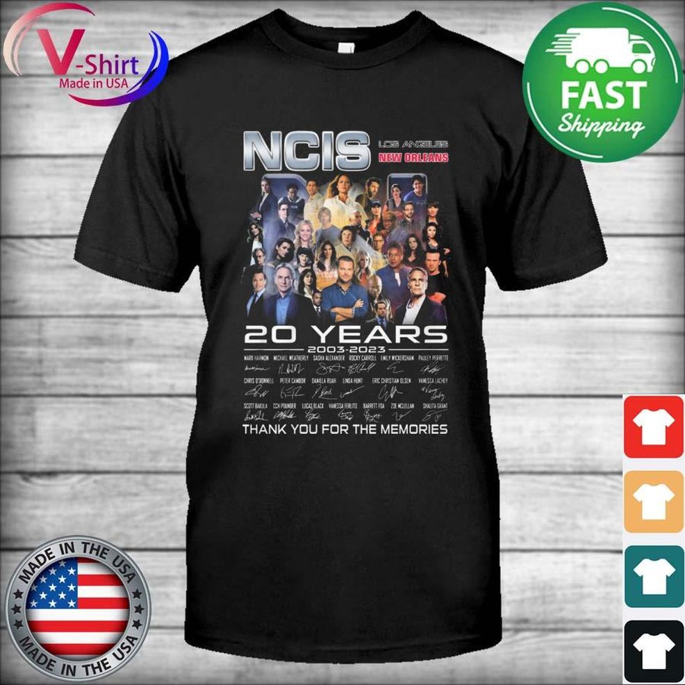 NCIS Los Angeles New Orleans 20 Years 2003 2023 Thank You For The Memories Signatures Shirt