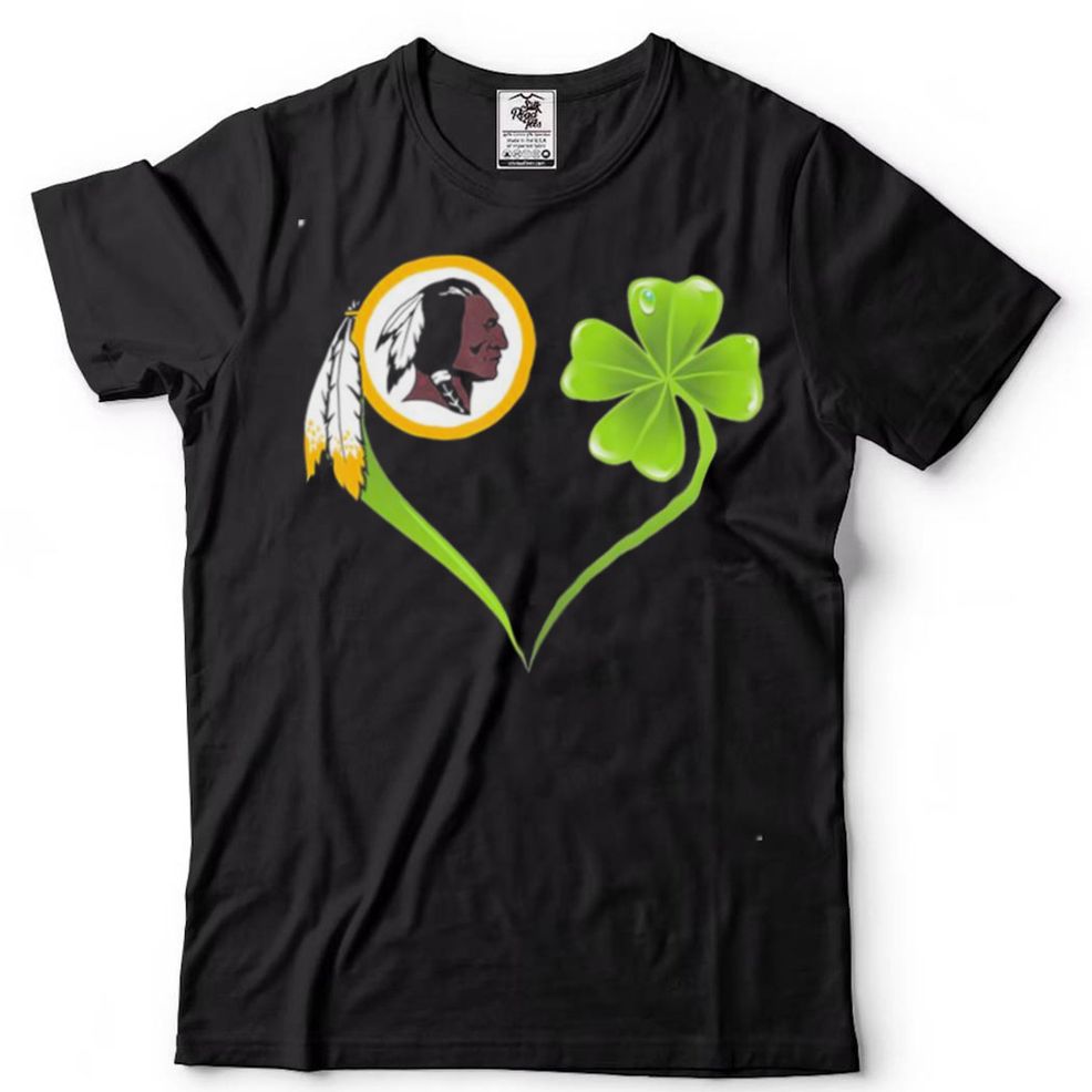 New Official Irish Patrick Day Shamrock Heart Football Team Washington Redskin T Shirt