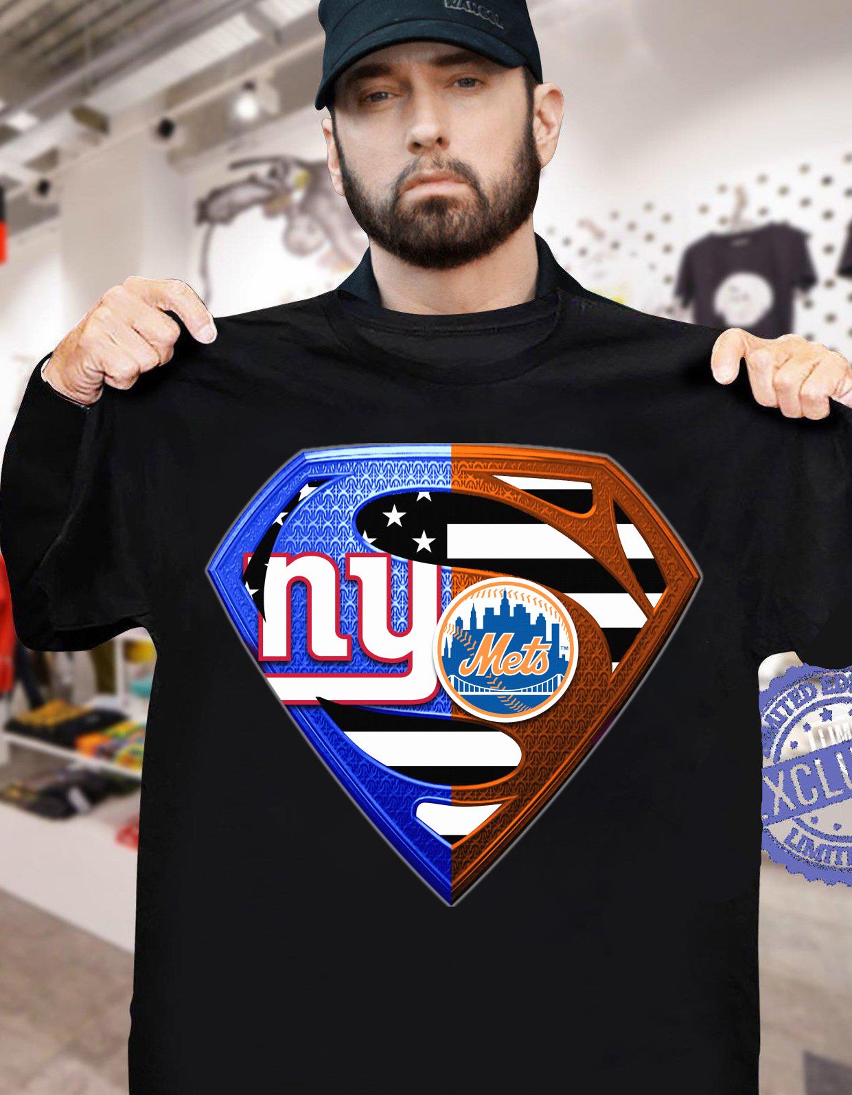 New York Giants Vs New York Mets Inside Superman Logo Shirt