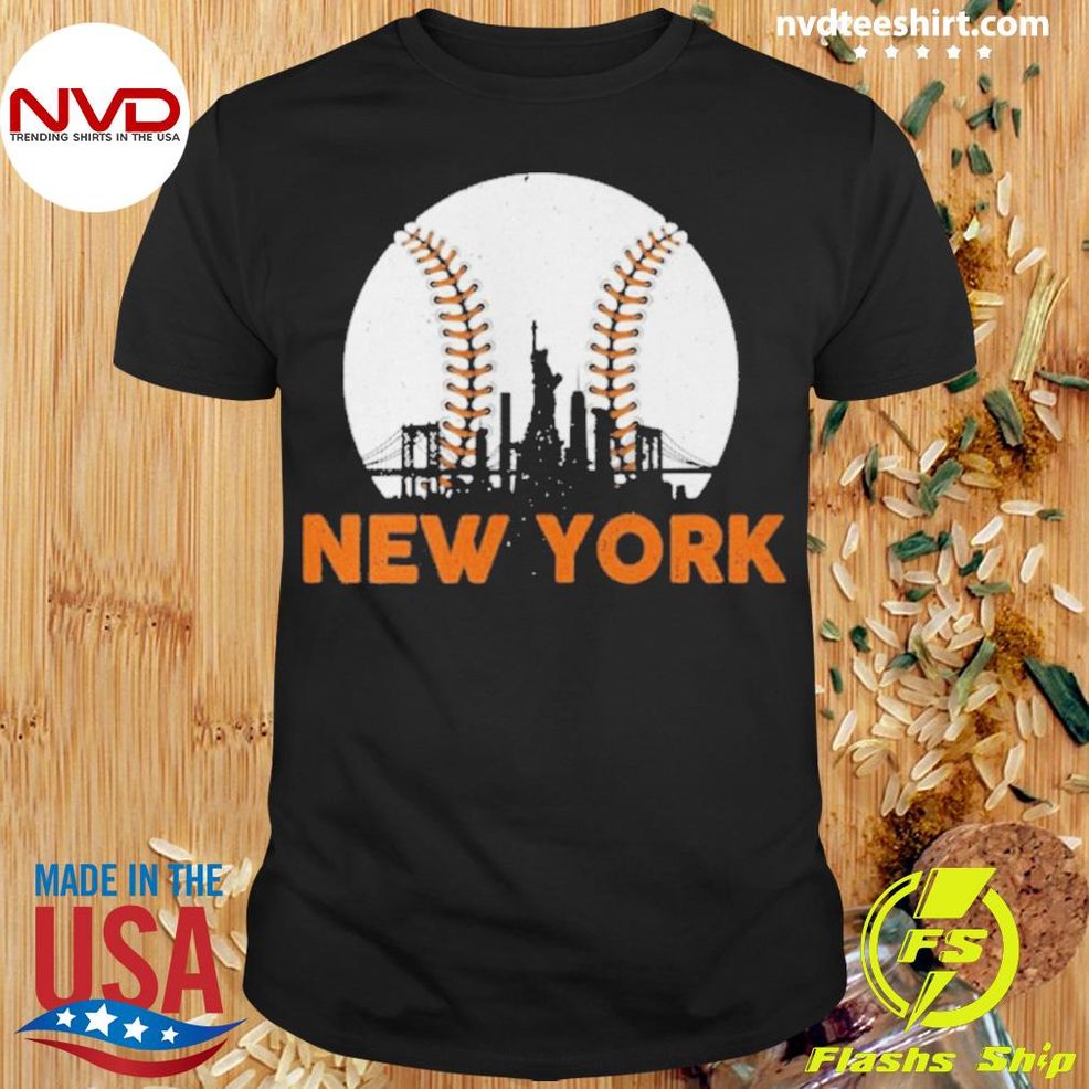 New York Skyline Baseball Vintage Shirt