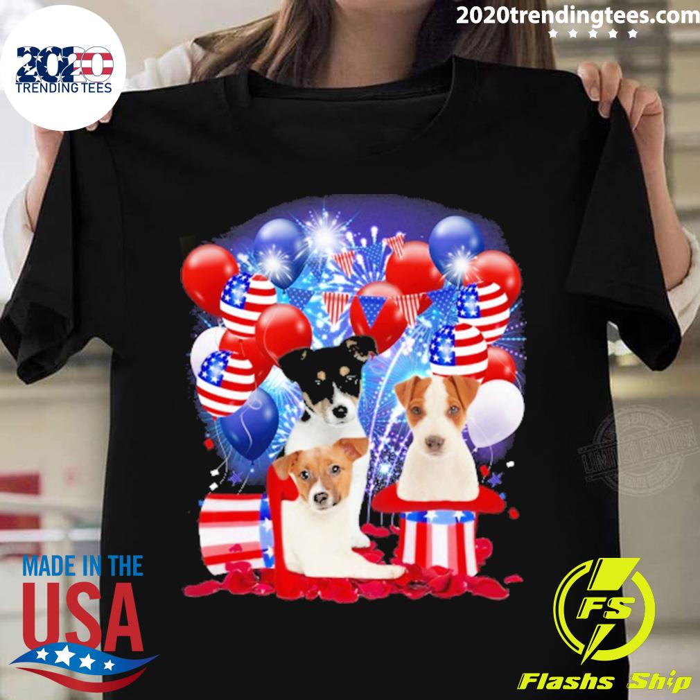 Nice jack Russell Terrier Balloons Fireworks T-shirt