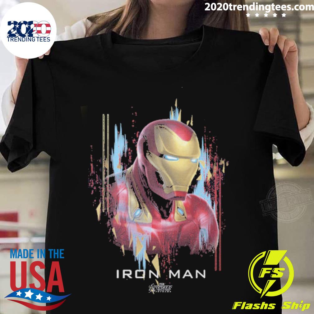 Nice marvel Avengers Endgame Iron Man Splatter T-shirt