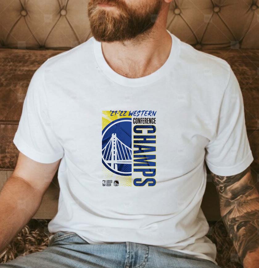 Official Golden State Warriors 2022 Western Conference Champions Locker Room T-Shirt