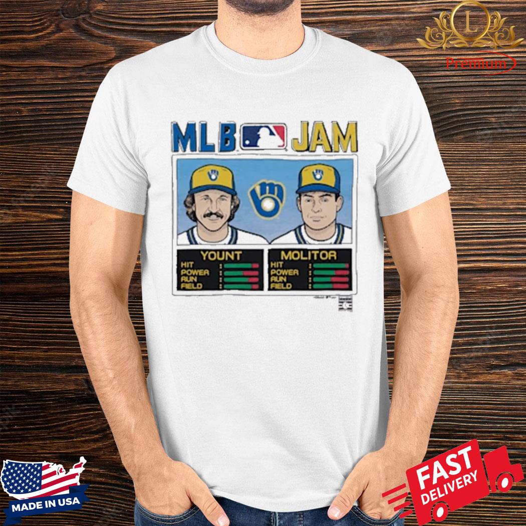 Official Homage Merch Mlb Jam Brewers Molitor And Yount Shirt