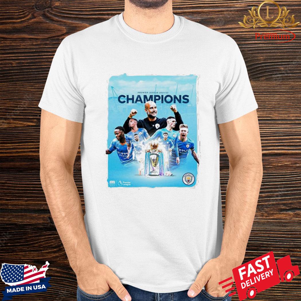 Official Manchester City FC Win Premier League 2021 2022 Champions shirt