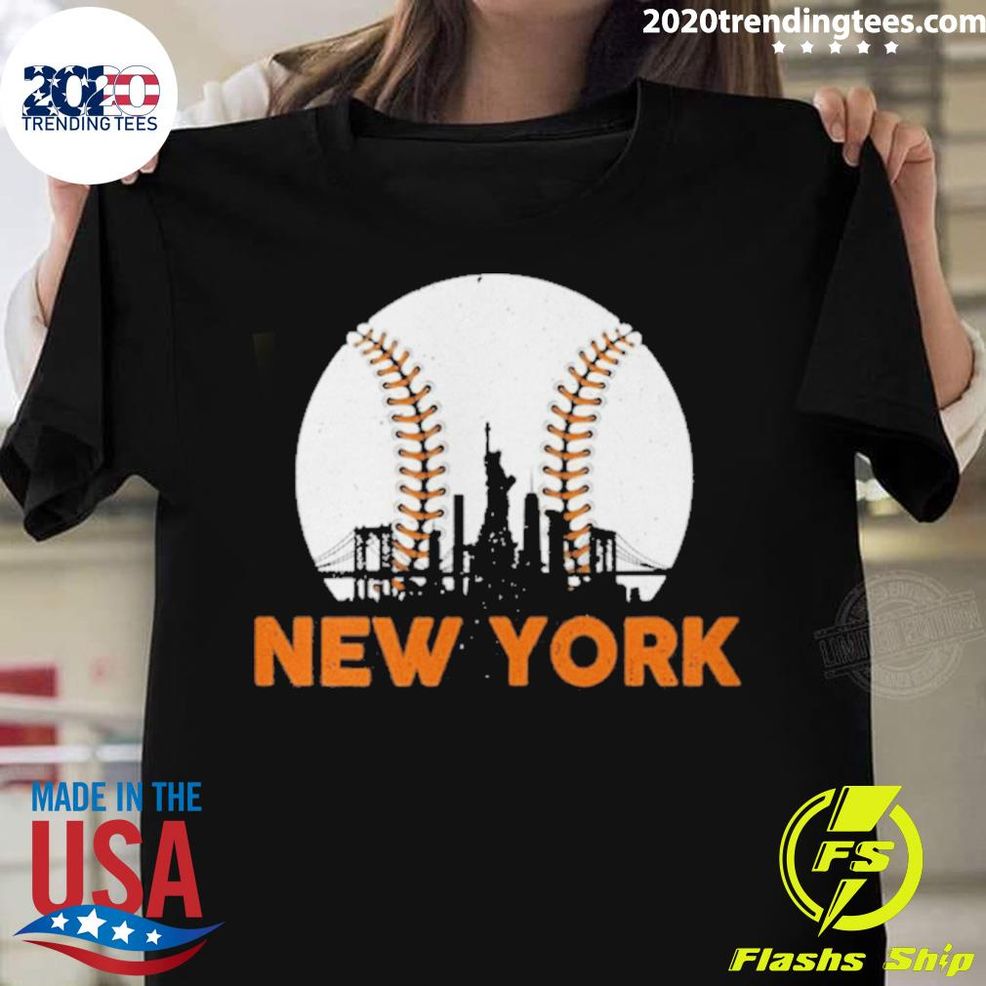Official New York Skyline Baseball Vintage T Shirt
