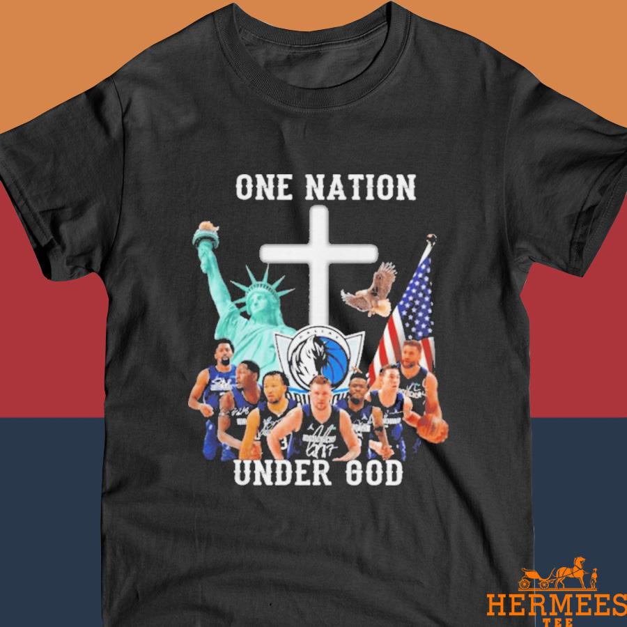 Official One Nation Under God Dallas Mavericks Signatures Shirt