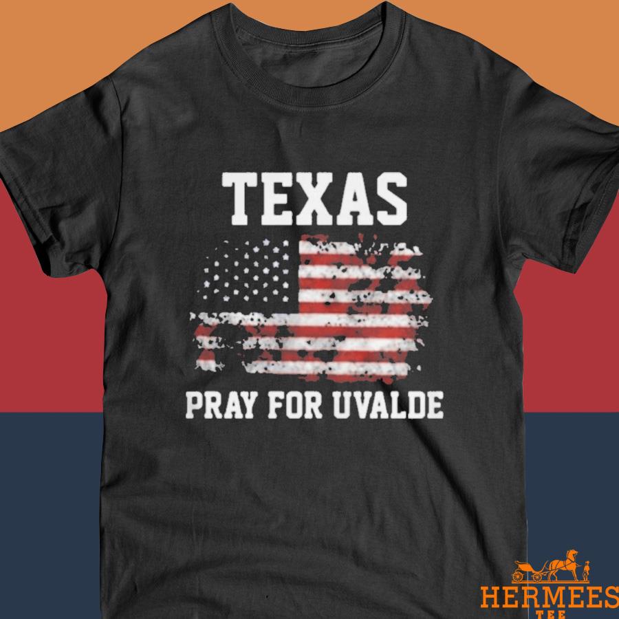Official Pray For Texas Uvalde Strong American Flag Shirt