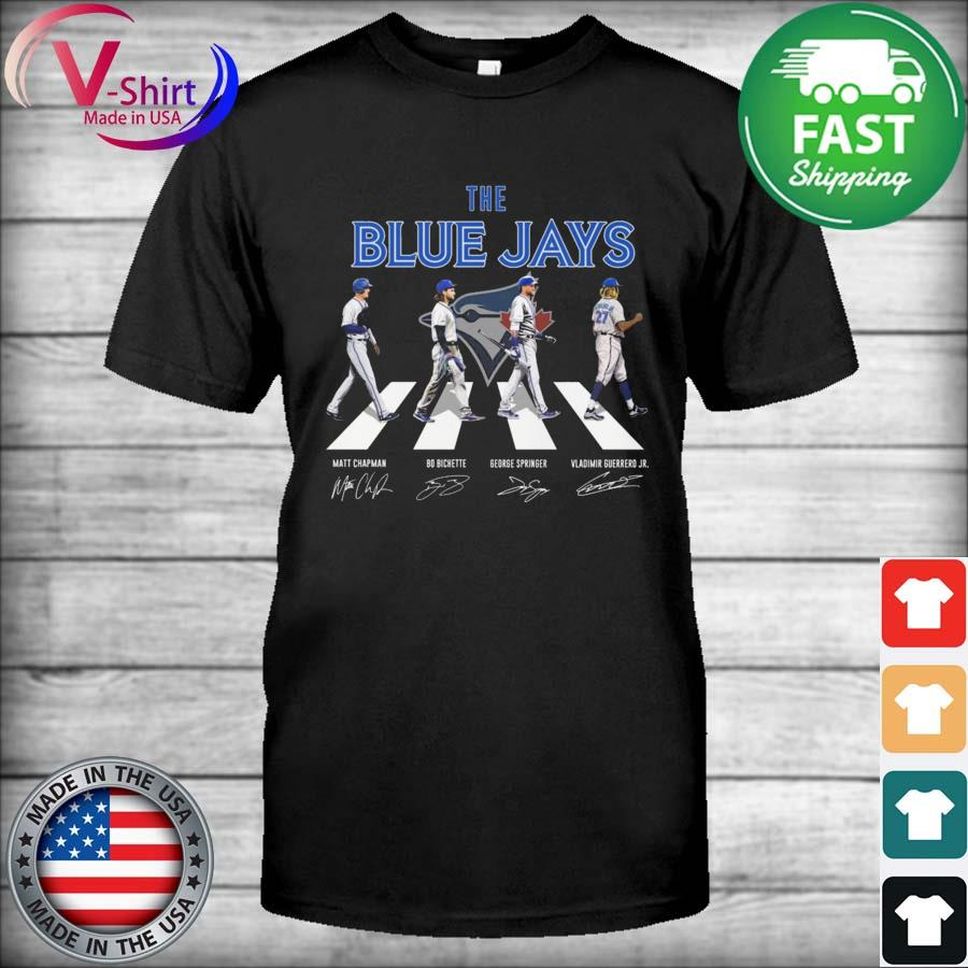 Official The Blue Jays Matt Chapman Bo Bichette George Springer Vladimir Guerrero Jr Abbey Road Signatures Shirt