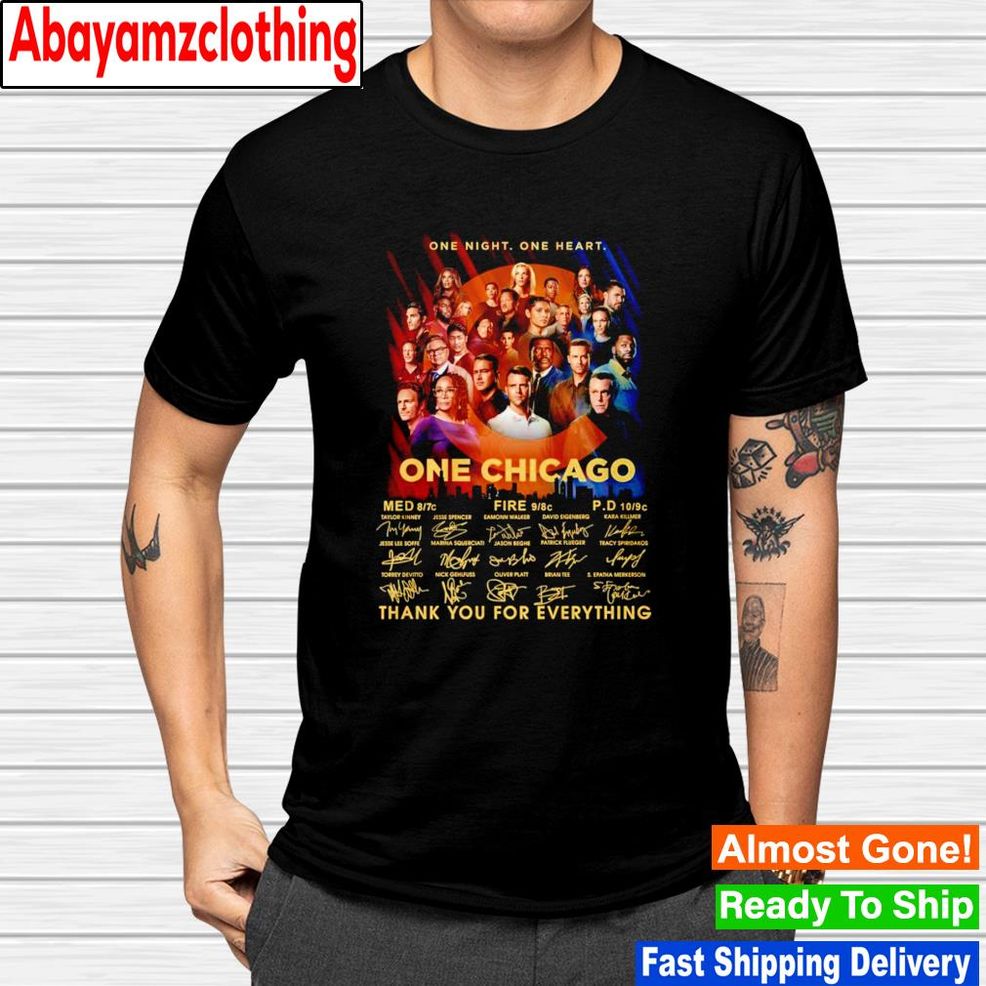One Night One Heart One Chicago Thank You For Everthing Signatures Shirt