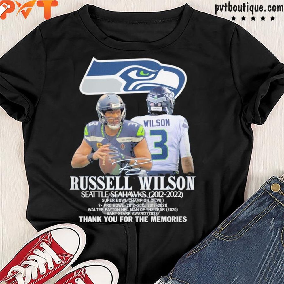 Original Russell Wilson Seattle Seahawks 2012 2022 Thank You For The Memories Shirt